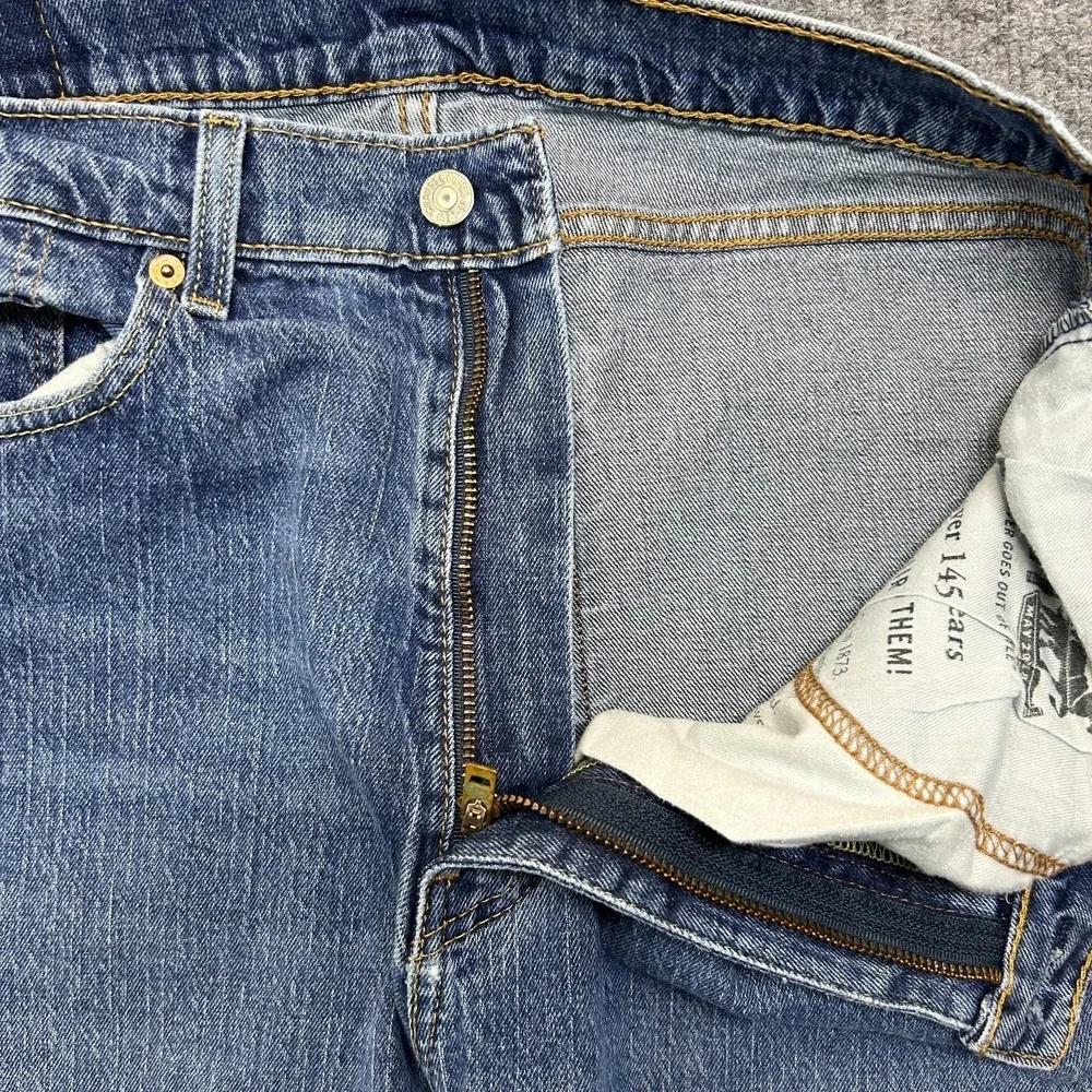 Levi's 505 Jeans Men's Blue Denim Straight Pockets Classic Zip Fly 34X31 - Flaws